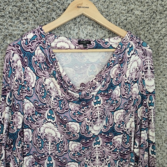 Talbots Top Womens Plus 2X Purple Cowl Neck Long Sleeve Tee Casual‎ Ladies - Picture 4 of 7